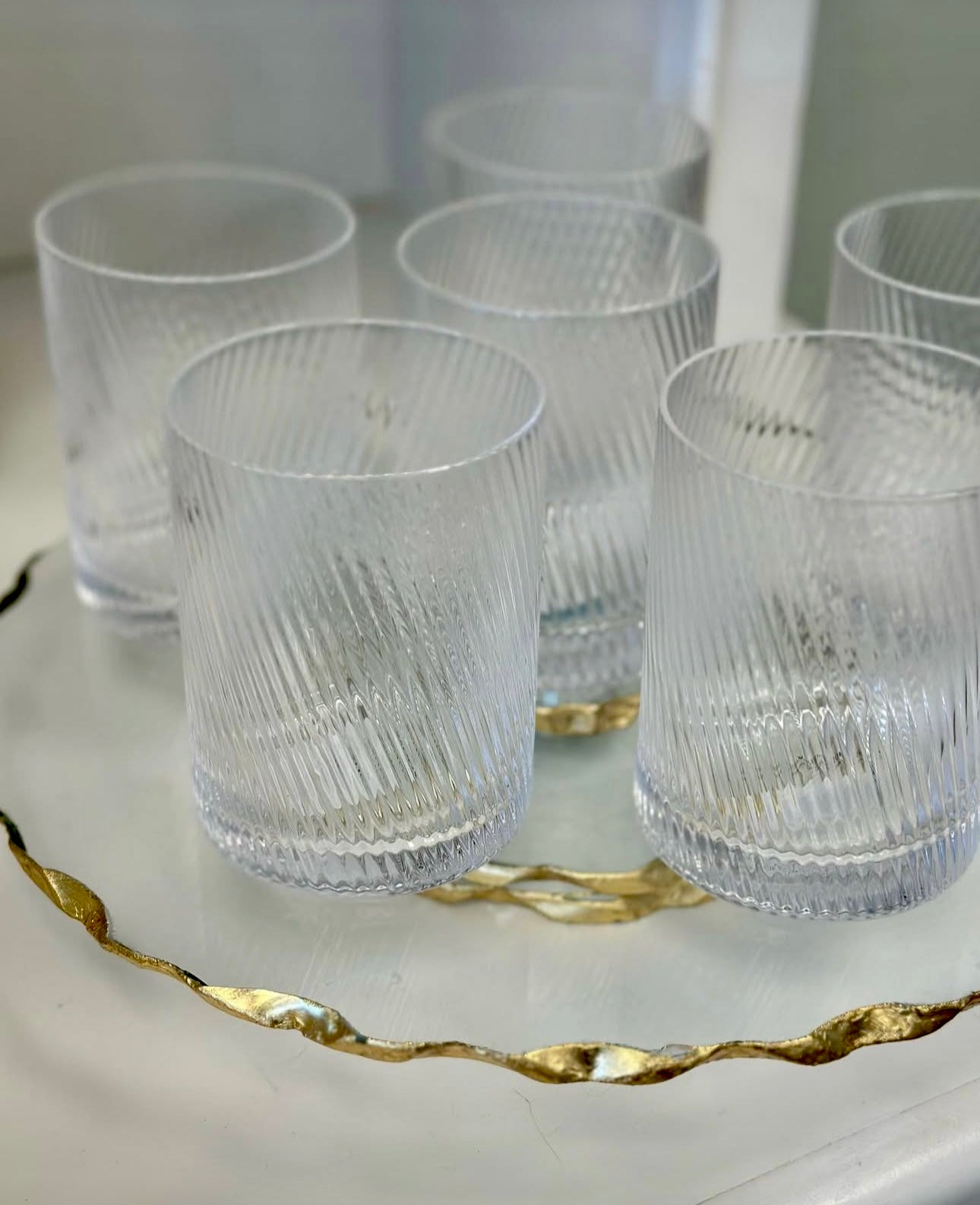 Textured Glass Highball Glasses