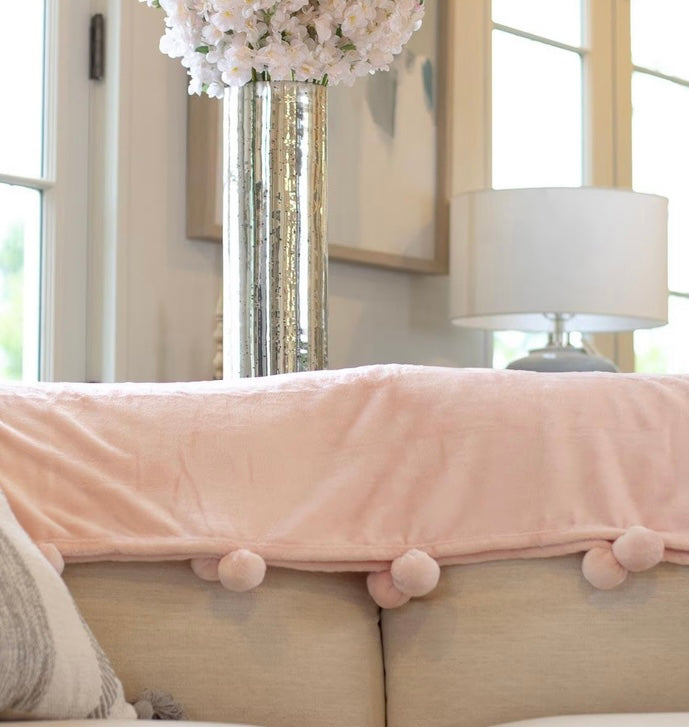 The Royal Standard Pink Pom Pom Throw