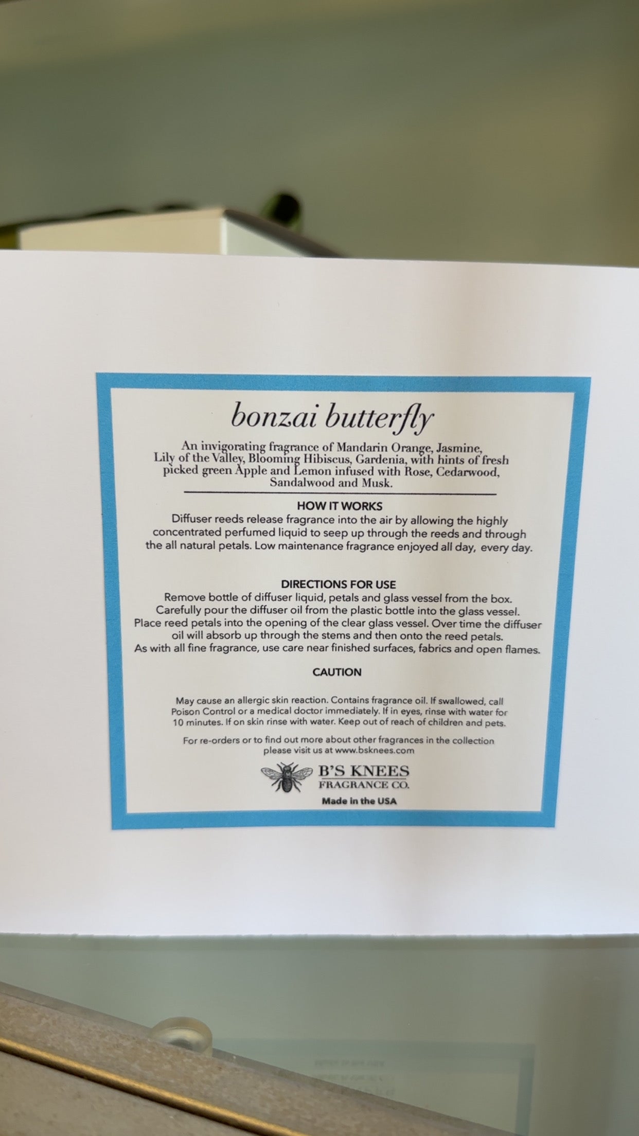 B's Knees Large Blossom Diffuser - Bonzai Butterfly