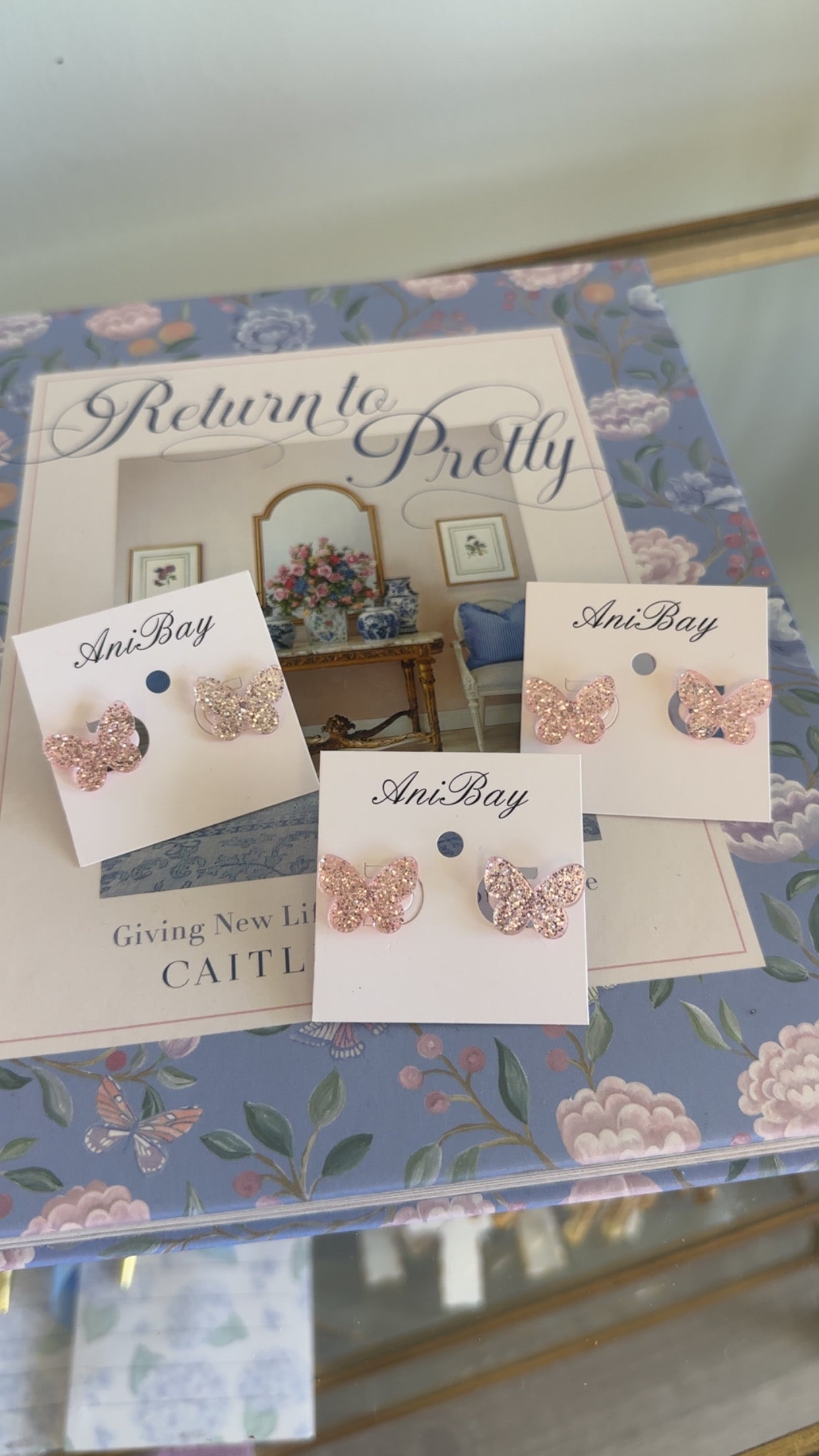 Girl's Glitter Butterfly Earrings