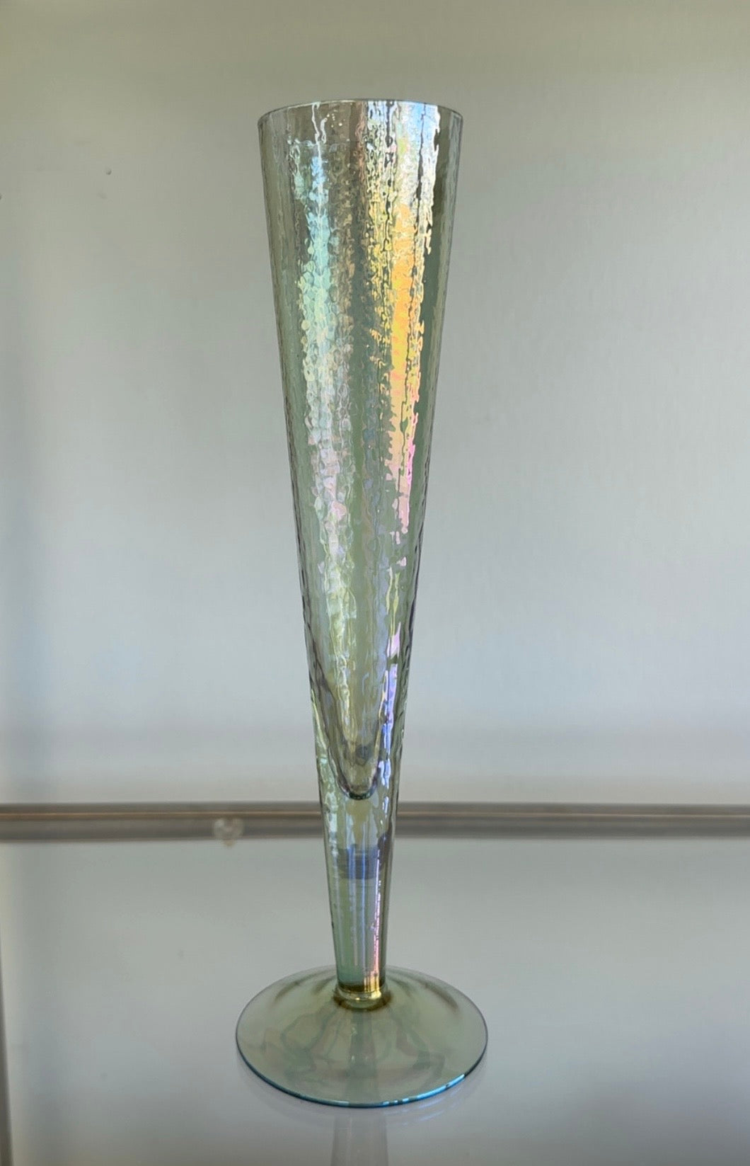 Luster Blue Champagne Flute