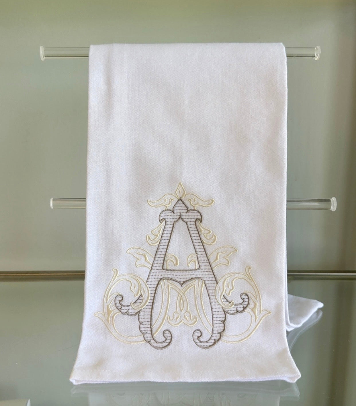 Double Vine Hand Towel - A Initial
