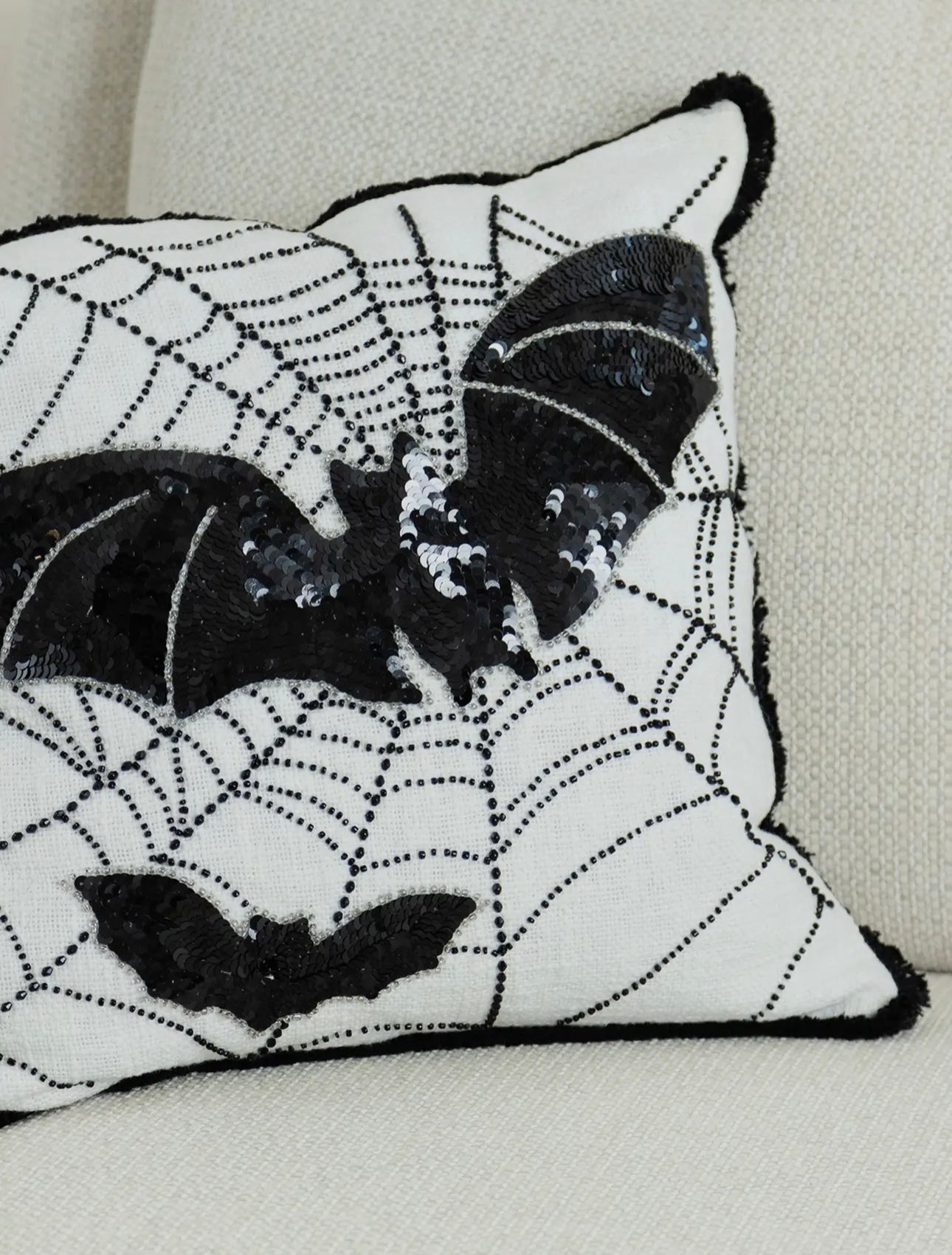 Mary Square Sequin Bat Pillows