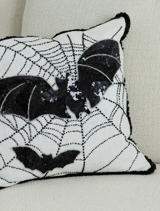 Mary Square Sequin Bat Pillows