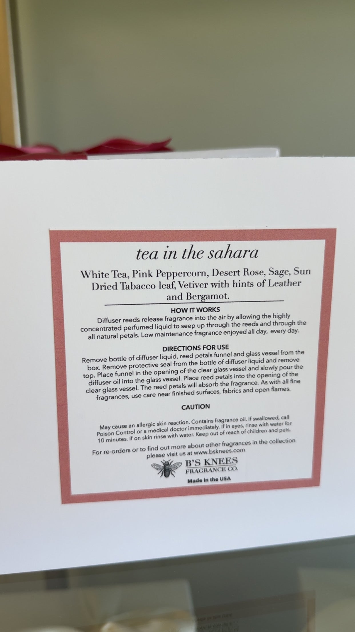 B's Knees Large Blossom Confetti Diffuser - Tea in the Sahara