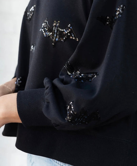 Mary Square Sequin Bat Sweatshirt