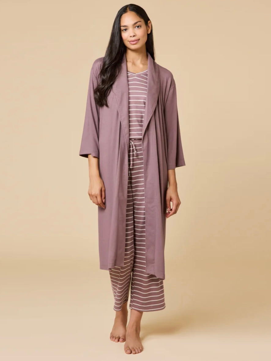 Softies Dream Shawl Collar Robe - Driftwood