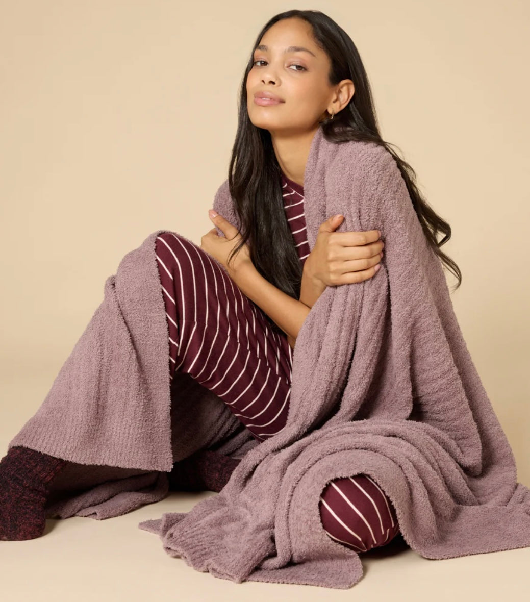 Softies 50" x 70" Solid Marshmallow Rib Blanket - Driftwood