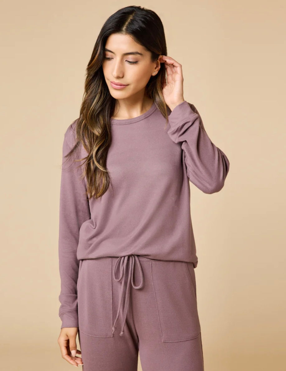 Softies Dream Jersey Crew Neck Lounge Set - Driftwood