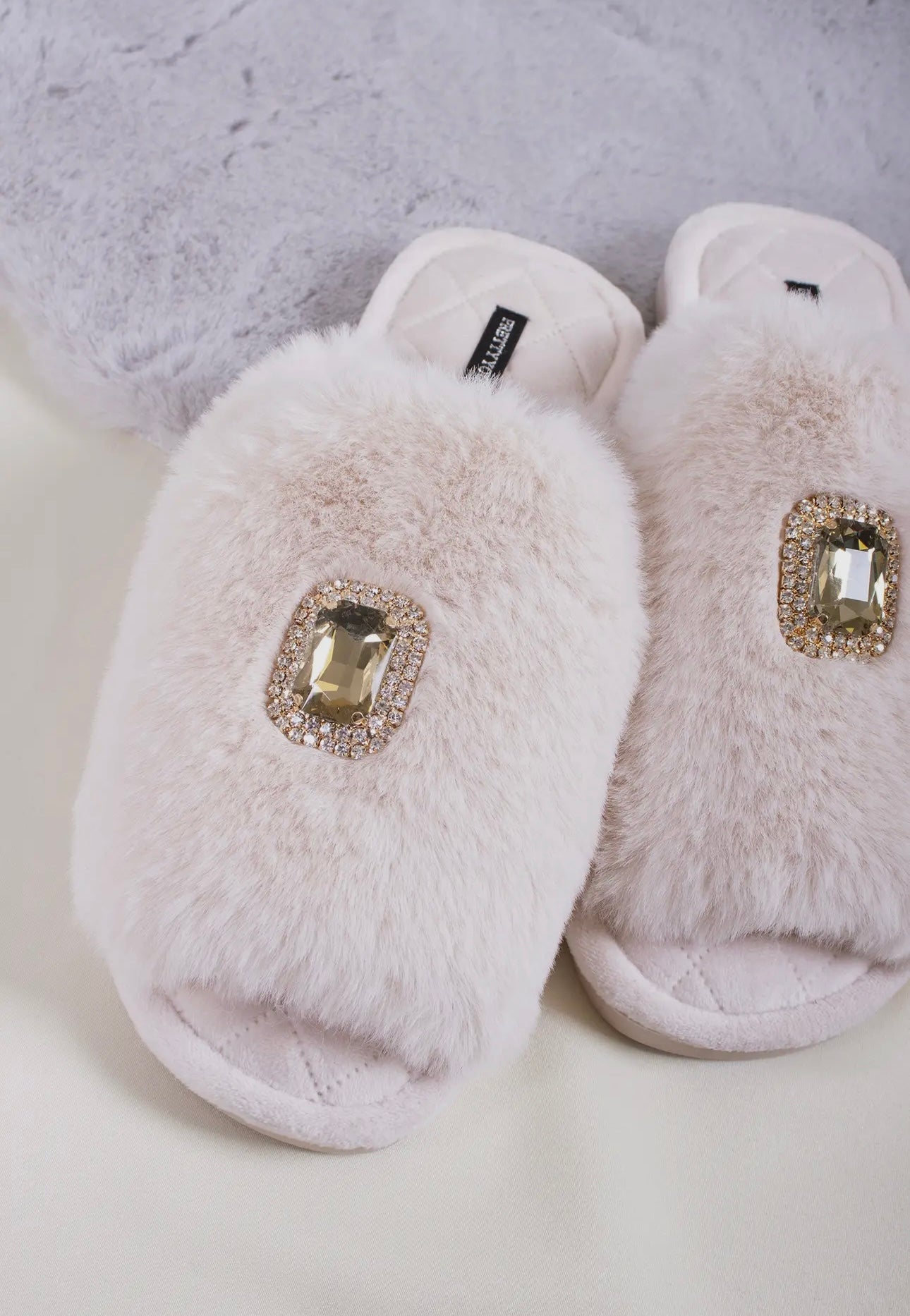 Pretty You London Fifi Slipper - Powder Puff