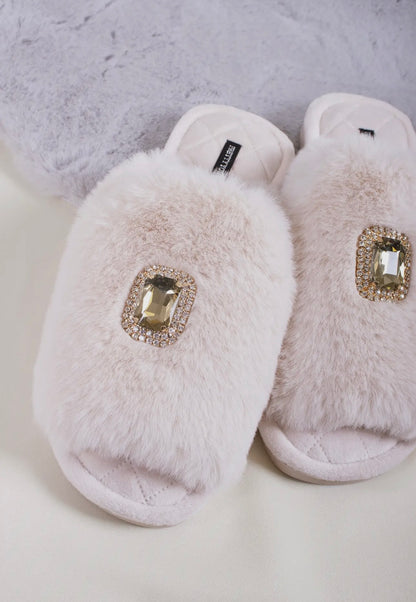 Pretty You London Fifi Slipper - Powder Puff