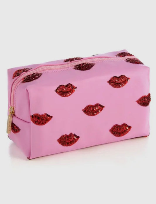 Shiraleah Cara Sequin Lips Cosmetic Pouch