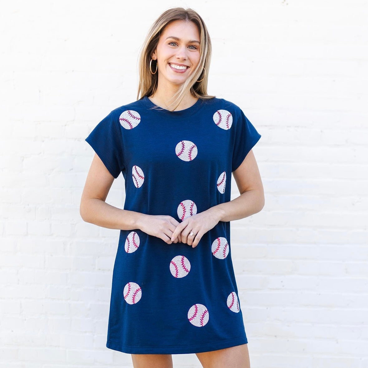 Mary Square Sequin Baseballs Anna Dress