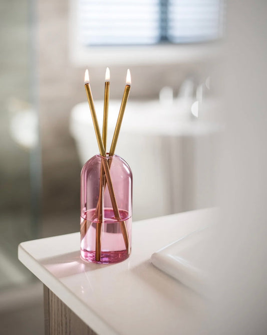 Everlasting Candle Wylie Glass Vase - Pink Lady