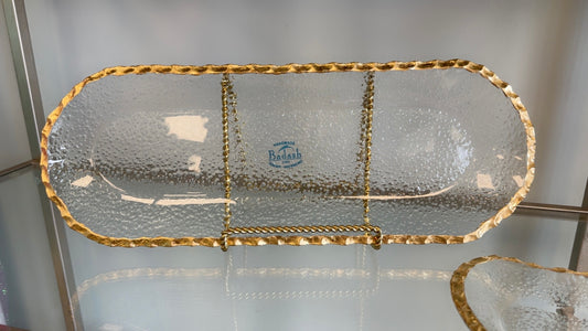 Badash Crystal - Golf Leaf Edge Oblong Platter