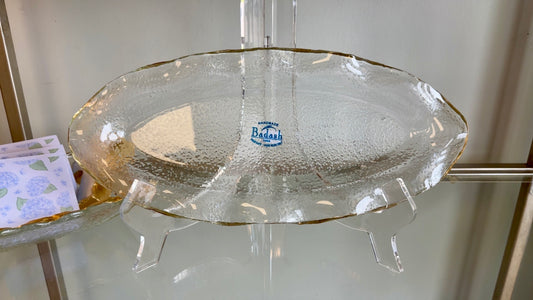 Badash Crystal - Gold Leaf Edge Oval Platter