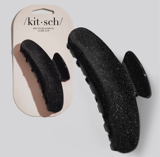 Kitsch Black Glitter Claw Clip