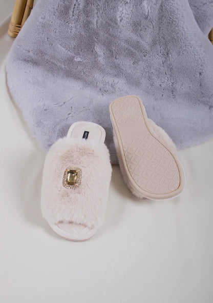 Pretty You London Fifi Slipper - Powder Puff