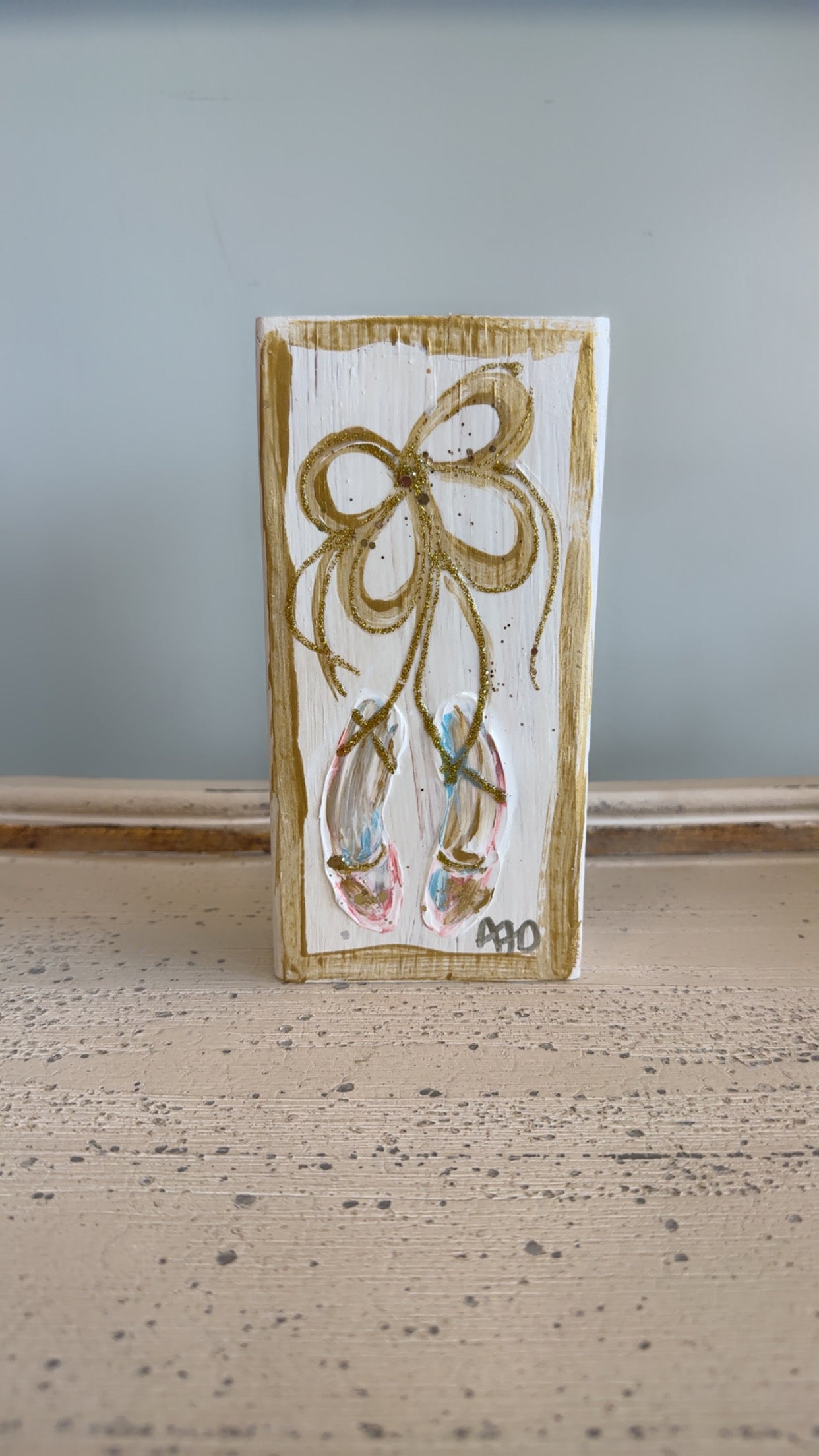 Amanda Delaughter Ballet Slippers on Wood