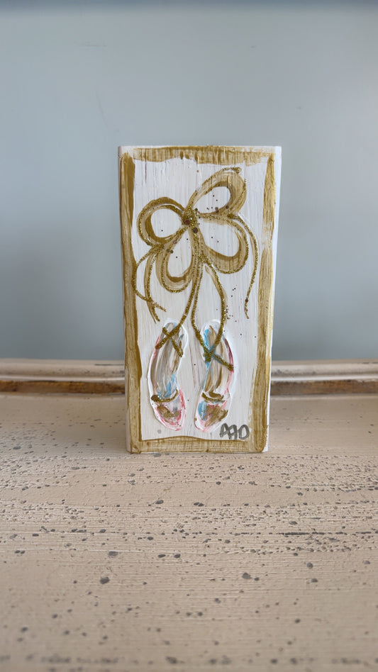 Amanda Delaughter Ballet Slippers on Wood