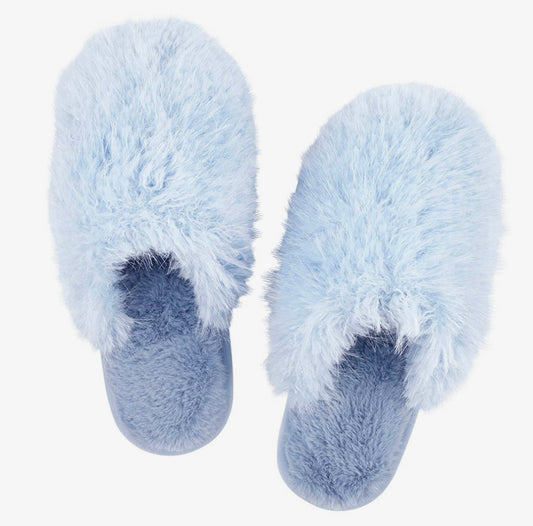 Bella Sleep + Spa - Plush Mohair Slippers - Spa Blue