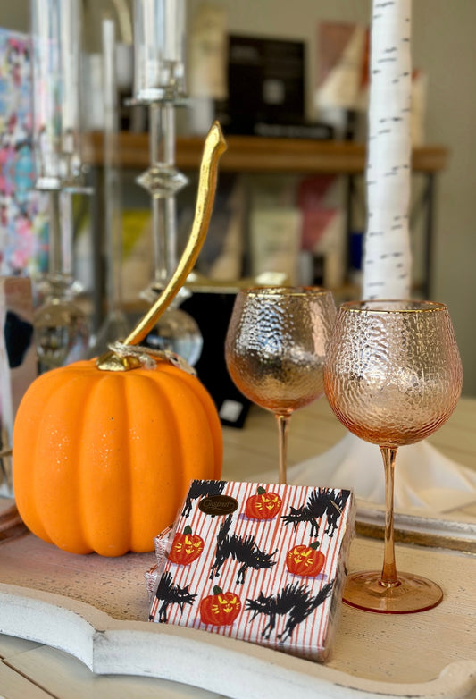 Glitterville Medium Paper Mache Pumpkin - Orange