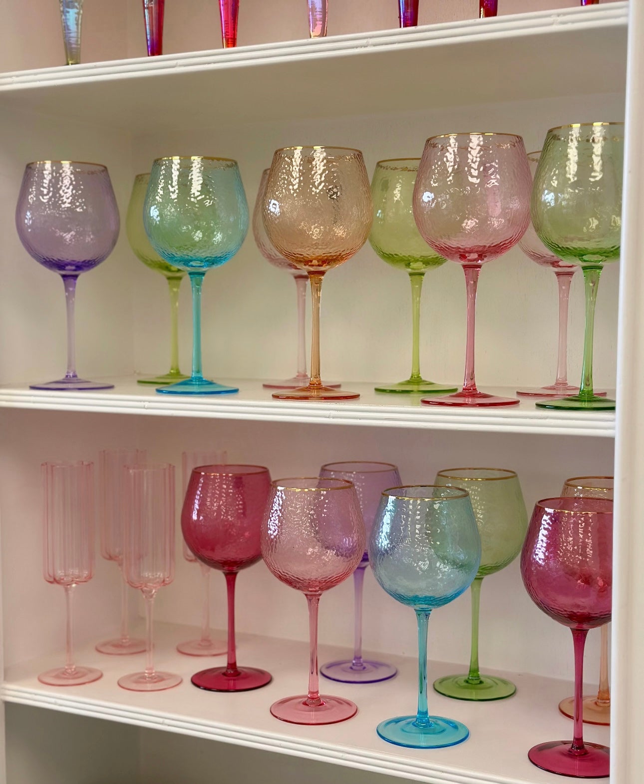 Glitterville Colorful Wine Glasses - Pink