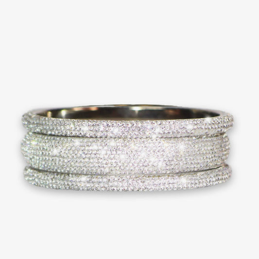 Sundar Bangle Set - Bollywood White Crystal