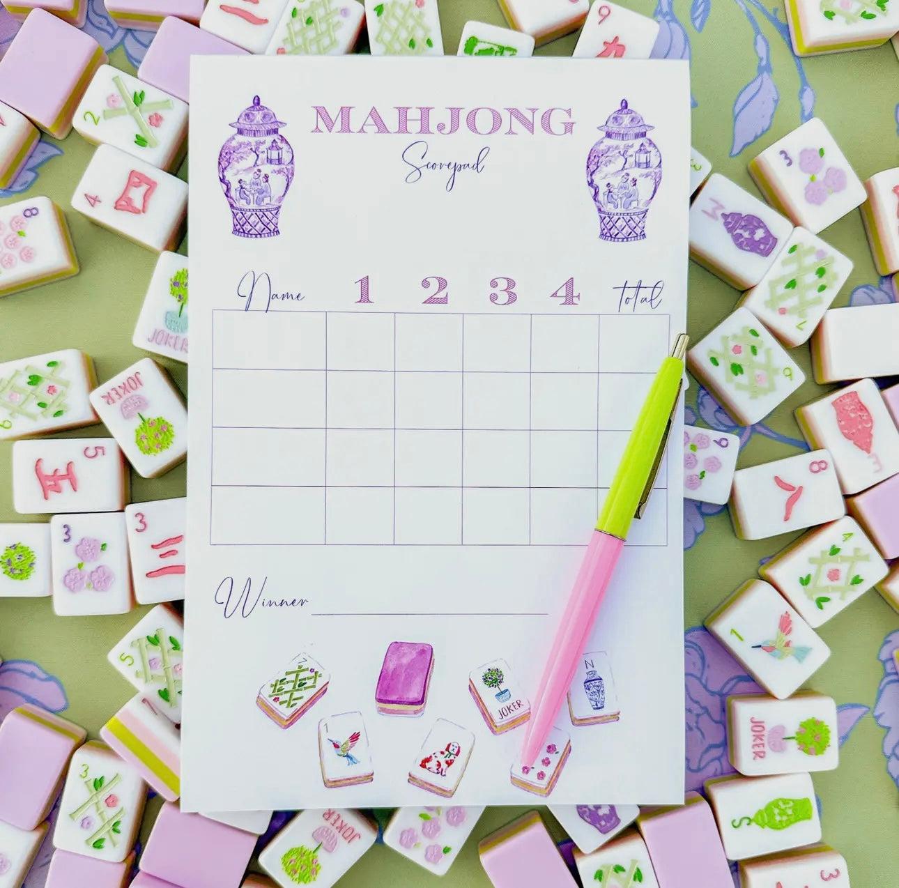 Mahjong Scorecard Pad