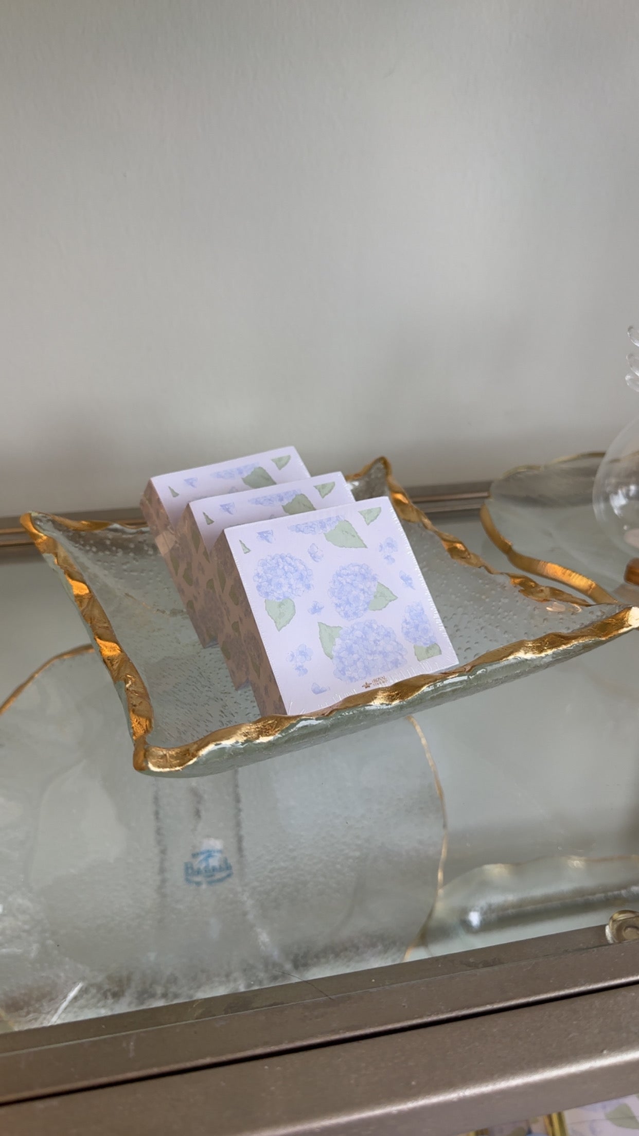 Badash Crystal - Gold Leaf Edge Square Bowl