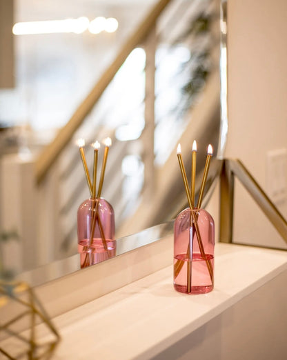 Everlasting Candle Wylie Glass Vase - Pink Lady