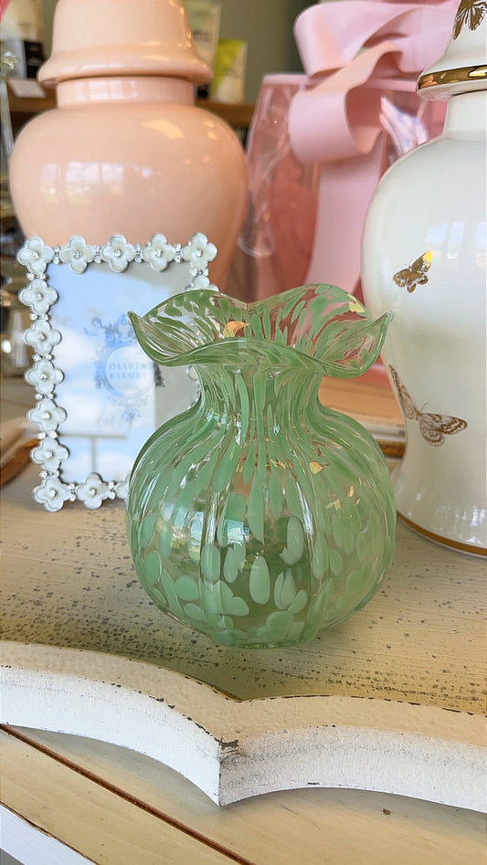 Ruffles Edge Flower Vase - Green