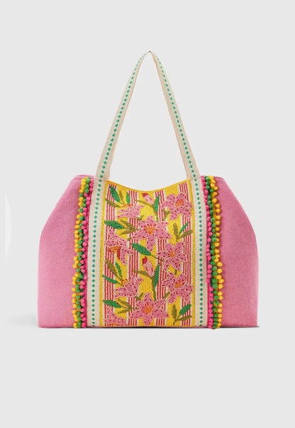 Lily Pond Artisan Beaded Oversized Tote