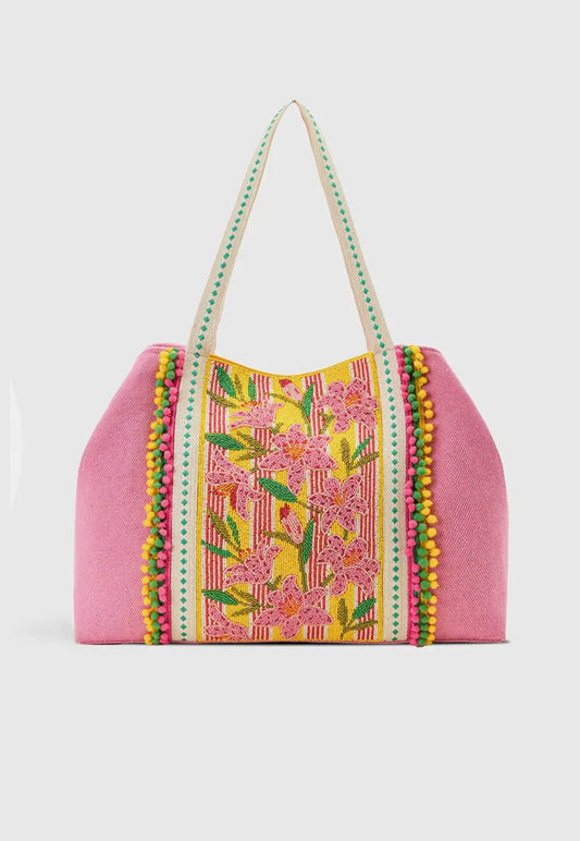 Lily Pond Artisan Beaded Oversized Tote
