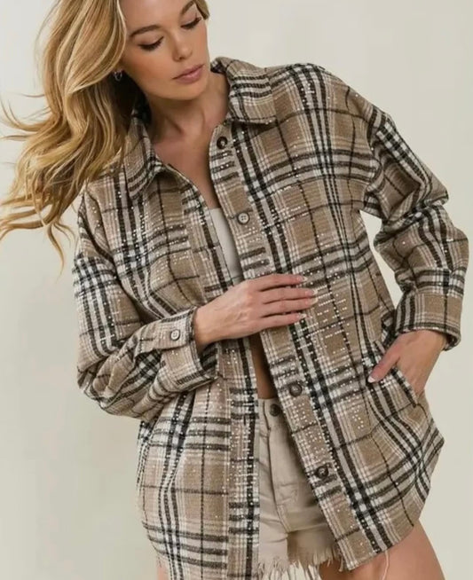 Plaid Sequin Shacket