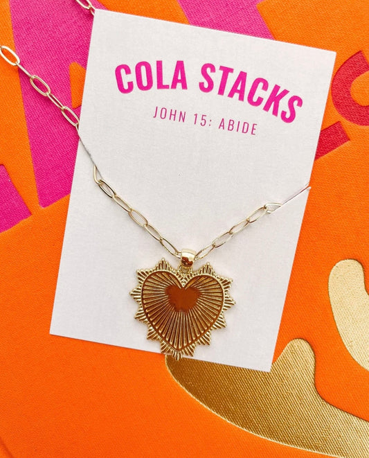 Bold Heart Charm Paperlink Necklace