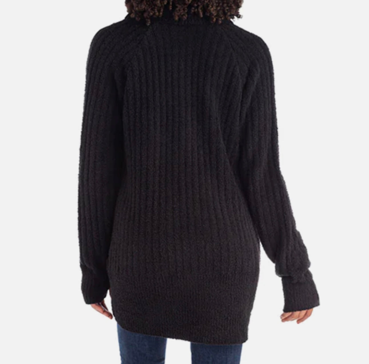 Softies Rib Marshmallow Cocoon Cardigan - Black