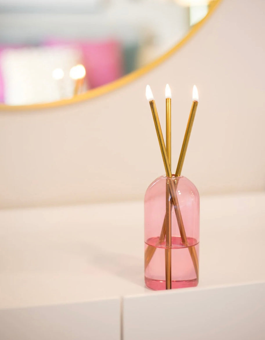 Everlasting Candle Wylie Glass Vase - Pink Lady