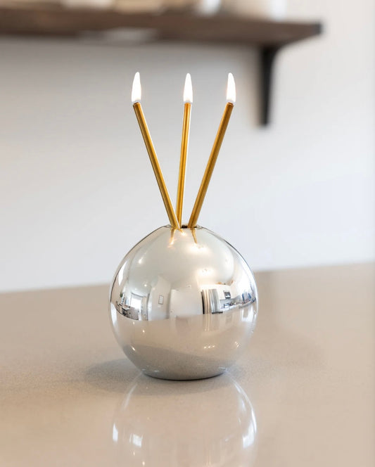 Everlasting Candle Neva Vase - Metallic Silver