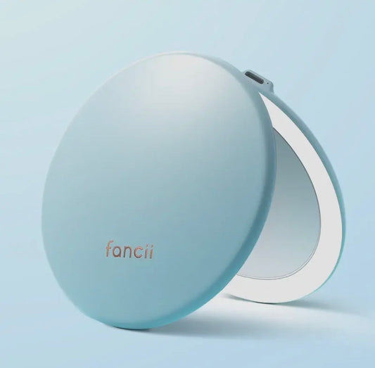Fancii Taylor 5" Rechargeable Mirror with LED Lights - Soft Sky