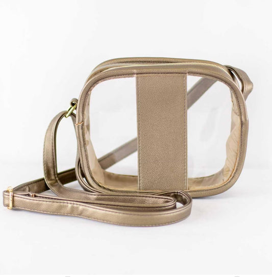 The Royal Standard Emma Clear Crossbody in Light Gold