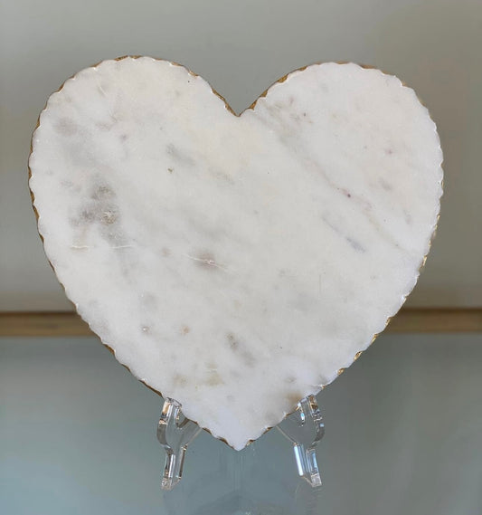 The Royal Standard Heart Shaped Marble Serving Board