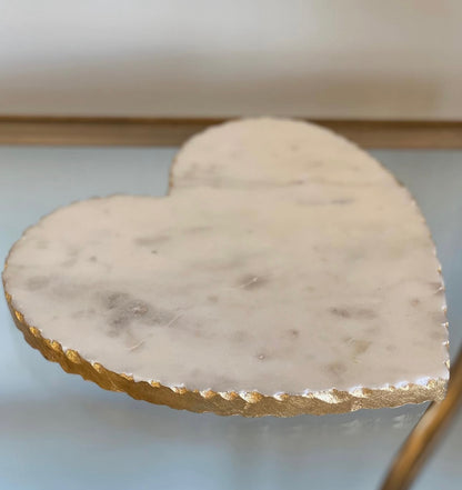 The Royal Standard Heart Shaped Marble Serving Board