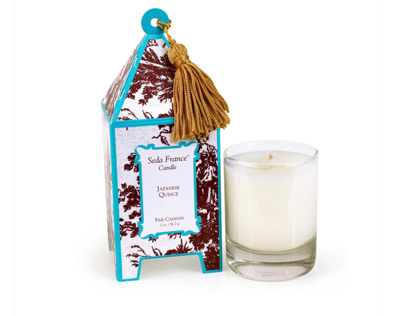 Seda France Toile Pagoda Box Candle - Japanese Quince