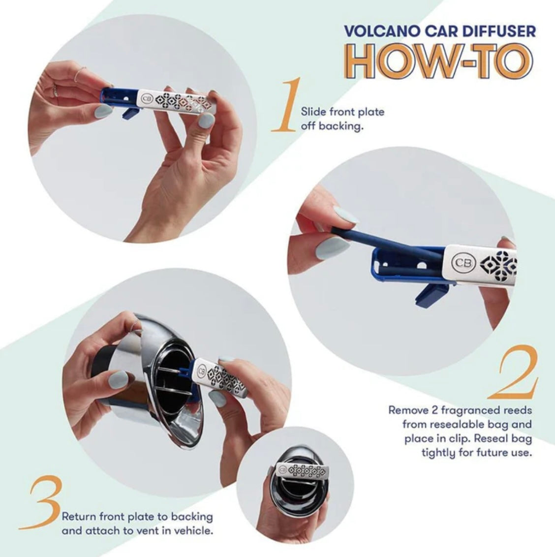 Capri Blue Volcano Car Diffuser + Refill Set