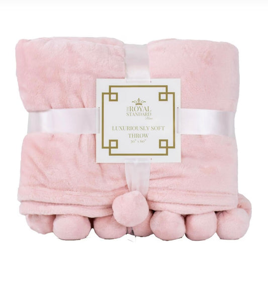 The Royal Standard Pink Pom Pom Throw