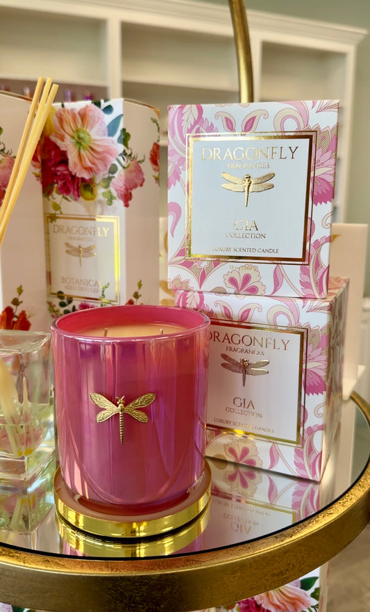 Dragonfly Fragrances Gia Candle - Pink Iridescent