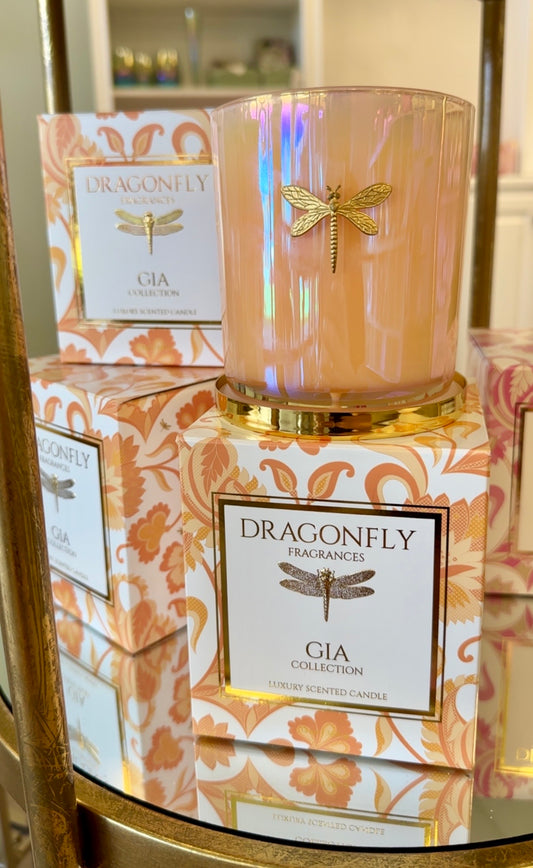 Dragonfly Fragrances Gia Candle - Iridescent Coral