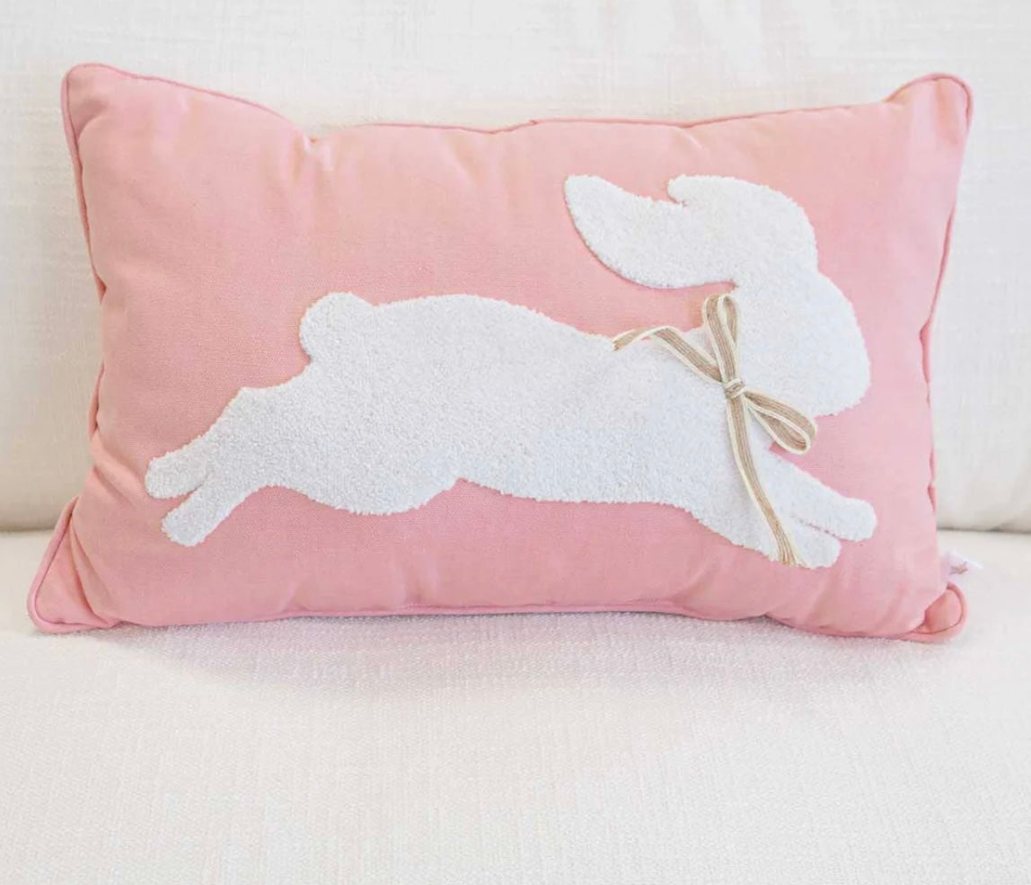 The Royal Standard Leaping Bunny Embroidered Lumbar Pillow