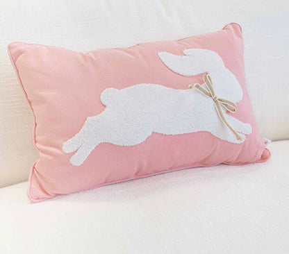 The Royal Standard Leaping Bunny Embroidered Lumbar Pillow